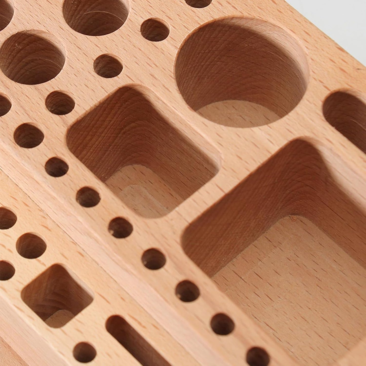  Organisateurs à Outils En Cuir De Hêtre Avec Plusieurs Emplacements Pour Travaux Manuels Et Rangement Efficace D'atelier. Boîte à Outils En Bois