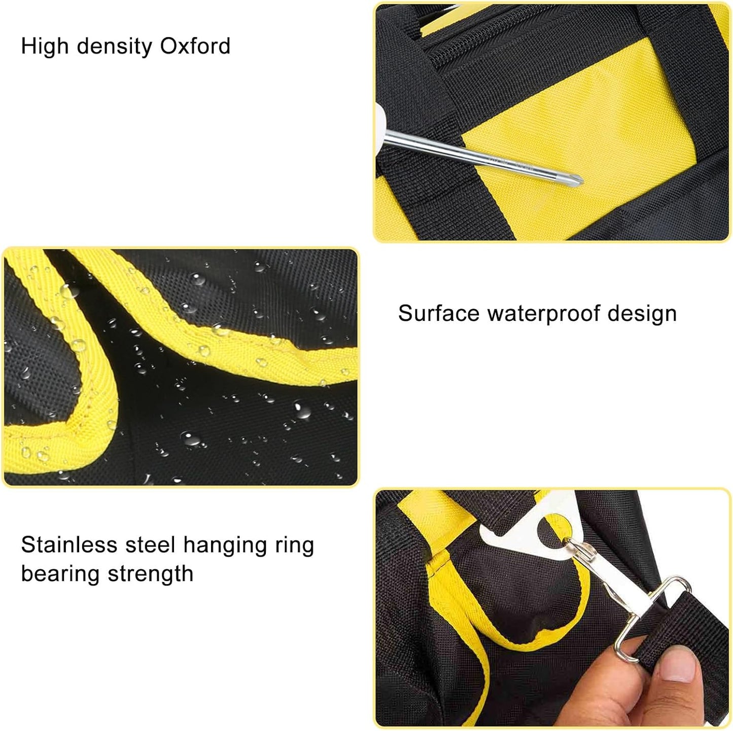  Sac à Outils En Toile Robuste Avec Plusieurs Poches Résistant à L'eau Pour Un Rangement Organisé Et Un Accès Rapide