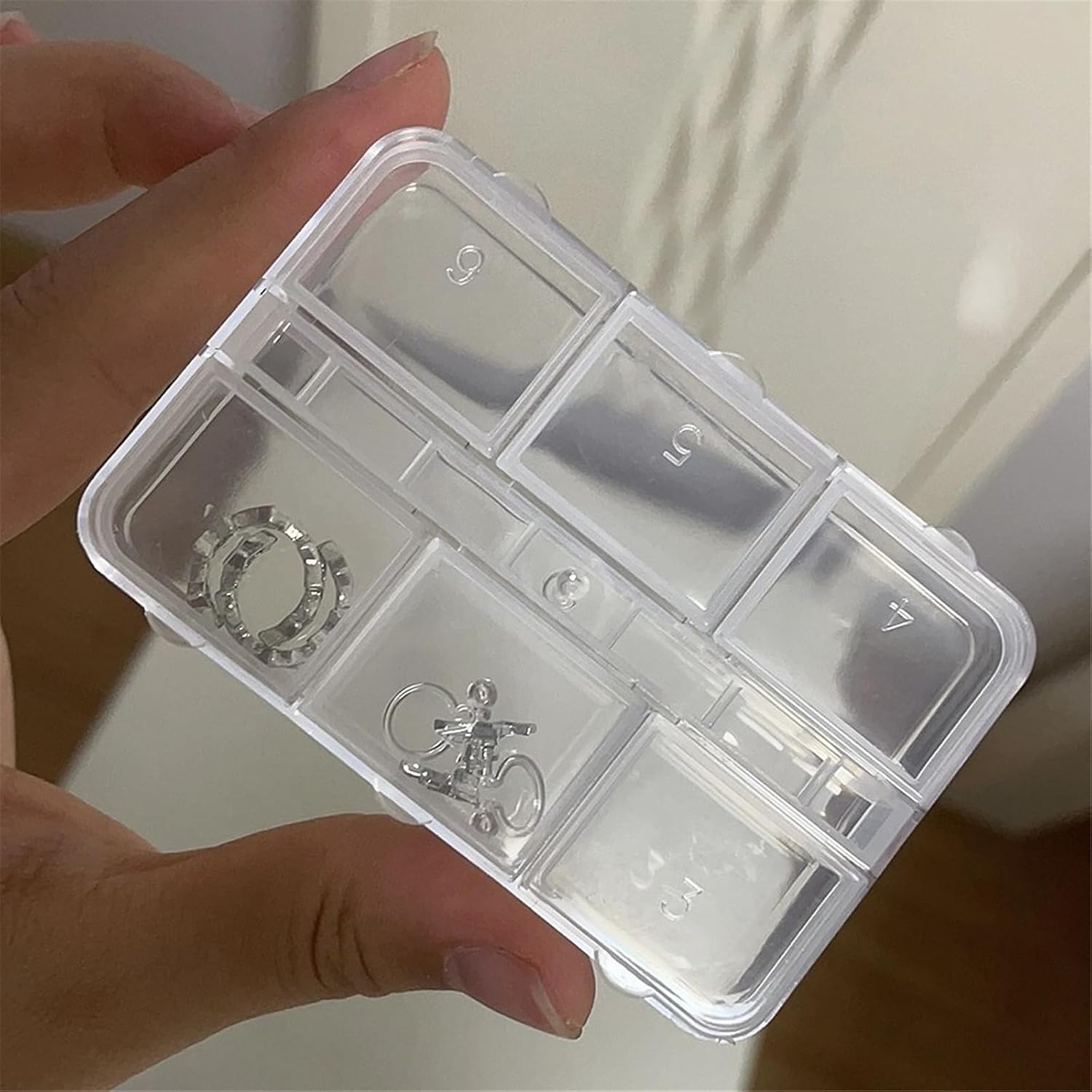  Boîte à Outils Légère Transparente Avec 6 Compartiments Individuels Pour Ongles, Outils, Bijoux, Travaux Manuels, Organisation, Boîte à Outils De Voyage Légère