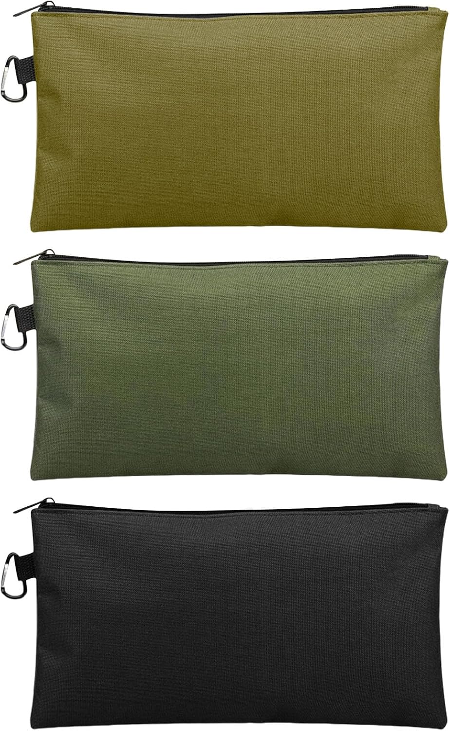 Lot De 3 Sacs à Outils, Poche Zippée, Petite Poche Avec Mousqueton, Organiseurs De Rangement Polyvalents, Rangement De Rechange