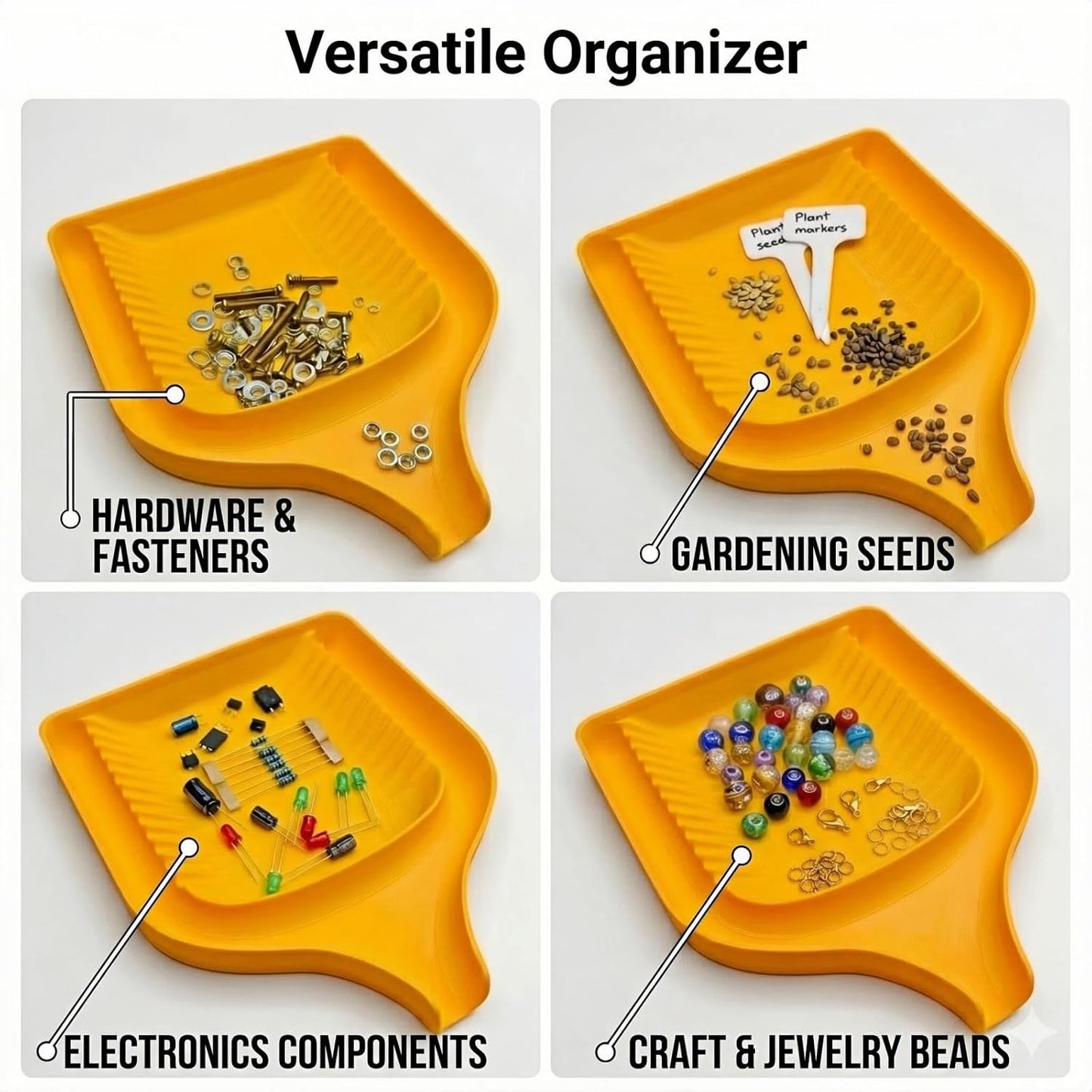  Entonnoir De Tri Multifonction – Plateau De Tri Rapide Pour Toutes Sortes De Petites Choses, Entonnoir Facile à Trier Pour Vis, Boulons, Briques Lego, Cartes Micro SD (orange)