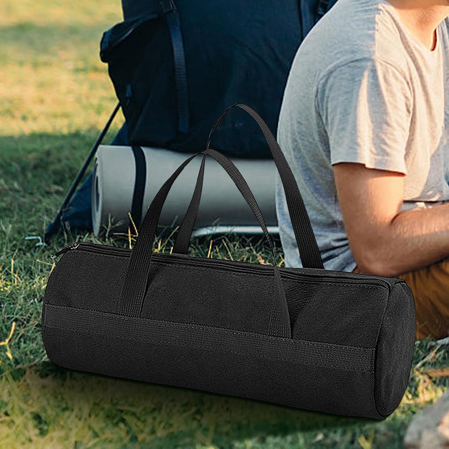  Sac De Rangement Pour Piquets De Tente – 42 X 13 X 13 Cm Sac De Rangement Multifonction Pour Outils D'extérieur | Sac De Rangement En Toile Pour Tentes | Sac De Rangement Pour Outils En Toile Avec