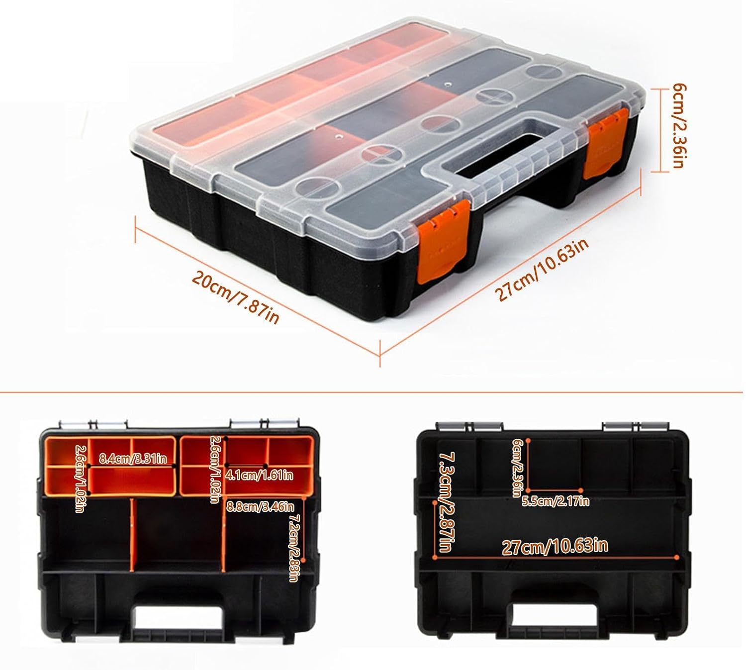 GENERIC Organisateur De Boîte à Outils | 21 Compartiments Grande Capacité Verrouillable | Conteneur Pour Petits équipements | Pour Vis, écrous, Vis, Garage, équipement De Pêche, Atelier, Atelier
