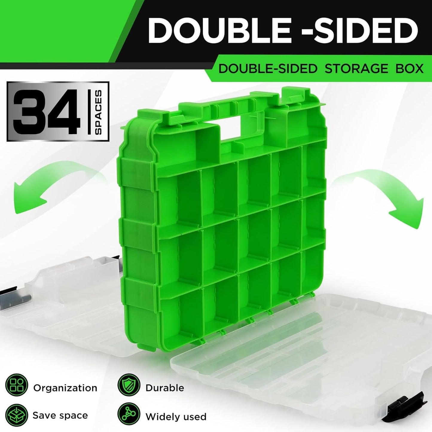 GENERIC Organiseur D'outils – Plateau De Tri Portable Pour Boîte à Outils | Compartiment Empilable Avec Sections Amovibles, Idéal Pour Organiser Les Attaches Et Les Petits Accessoires, 32 X 27 X 8 Cm