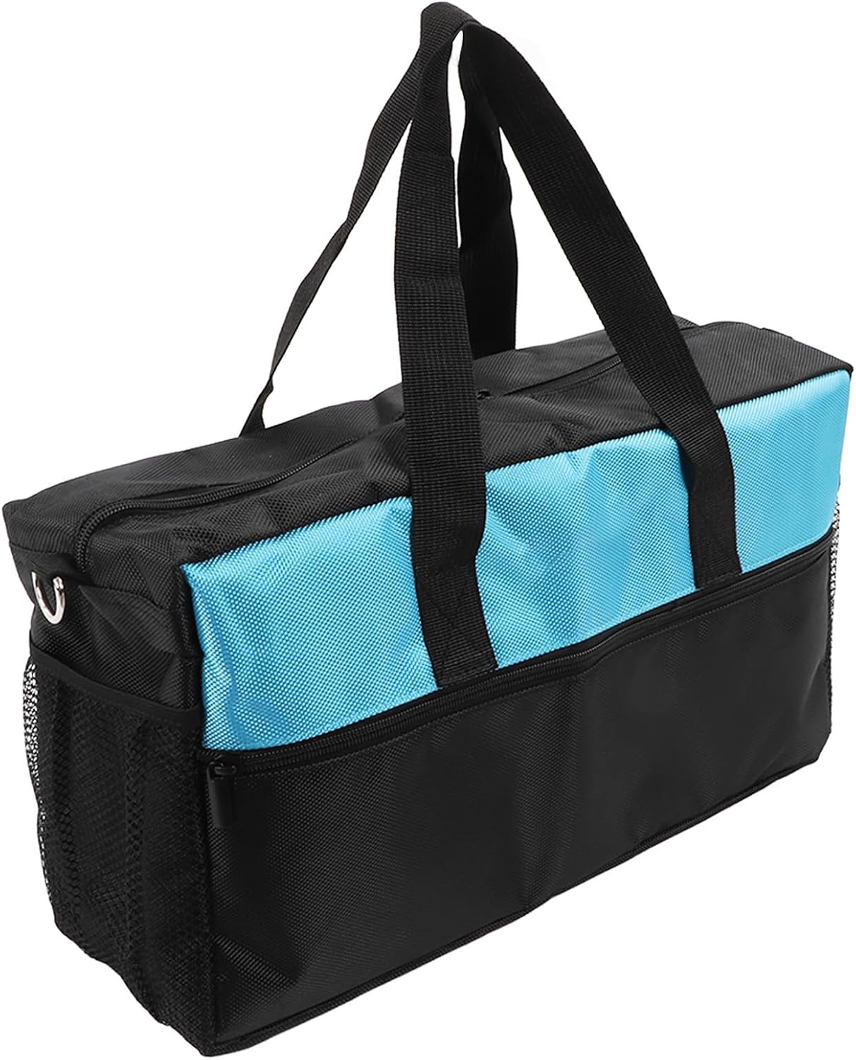  Sac à Outils Robuste En Tissu Oxford à Large Bouche, Sac à Outils Pour électricien Avec Poches, Organisateur De Rangement, Noir Bleu (16 Pouces)