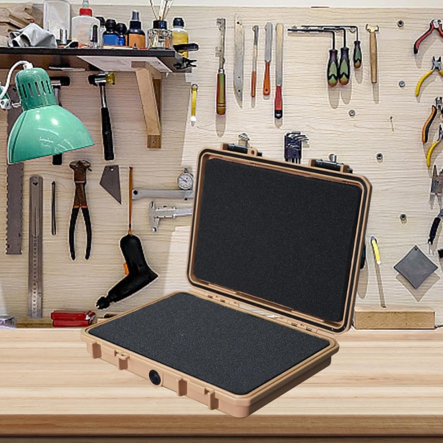  Boîte De Rangement étanche Et Robuste, Organiseur D'équipement, Conteneur De Transport Rigide, Boîte à Outils Multifonctionnelle Avec Insert, Kaki