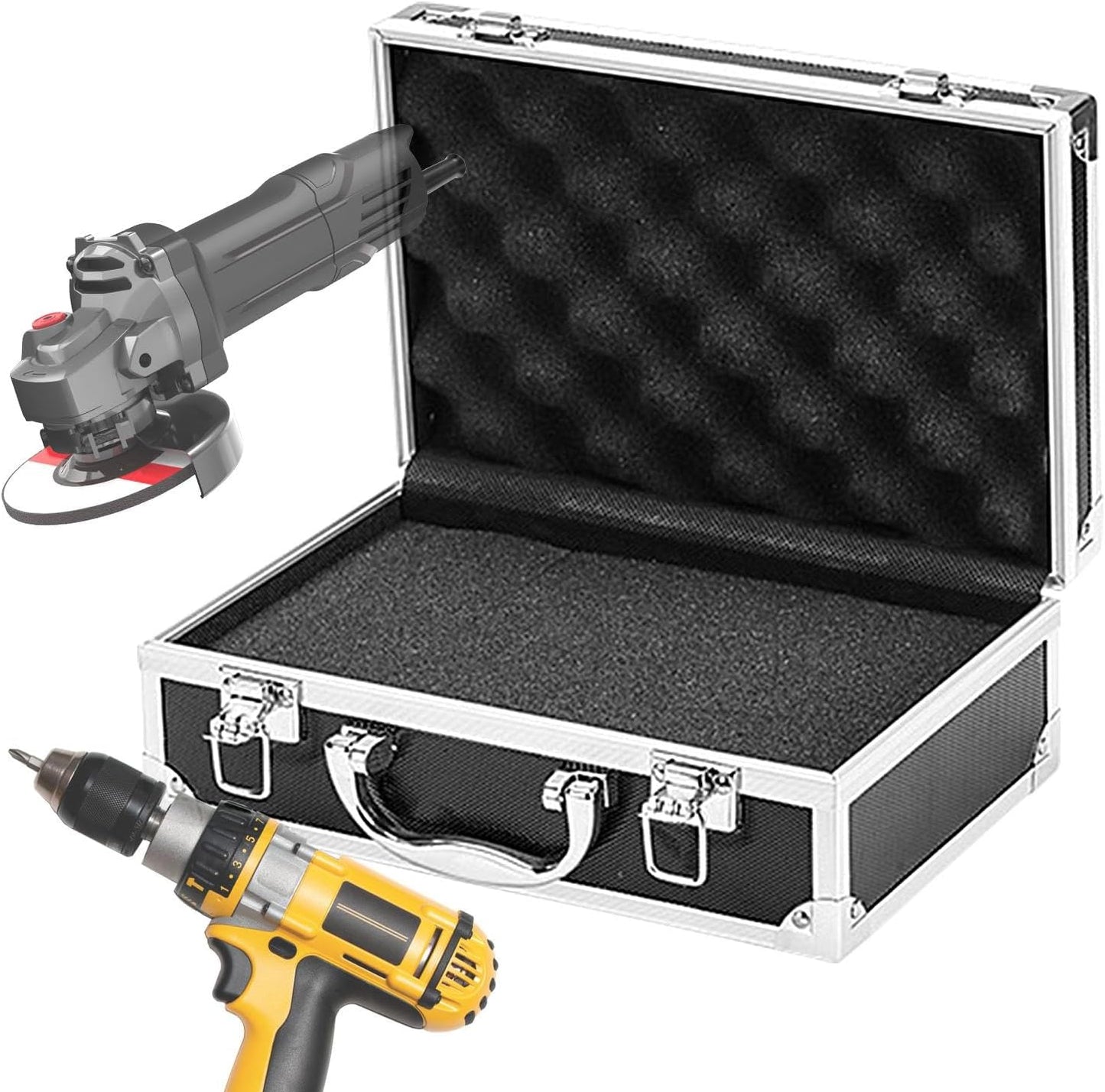 GENERIC Boîte à Outils En Métal, Petite Boîte à Outils, Organiseur De Rangement Carré, Boîte à Outils Avec Doublure En éponge, Boîte De Rangement Pour Bijoux, Montres, Cosmétiques, Boîte De Rangement En Métal
