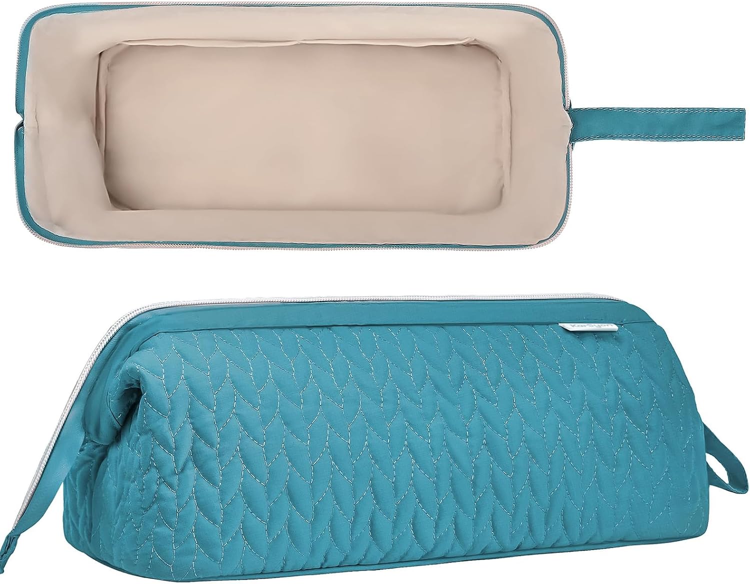  Sac De Rangement Portable De Voyage Pour Outils à Cheveux, étanche, Anti-poussière, Avec Double Poches Et Poignée De Transport, Grande Capacité Pour équipement Capillaire