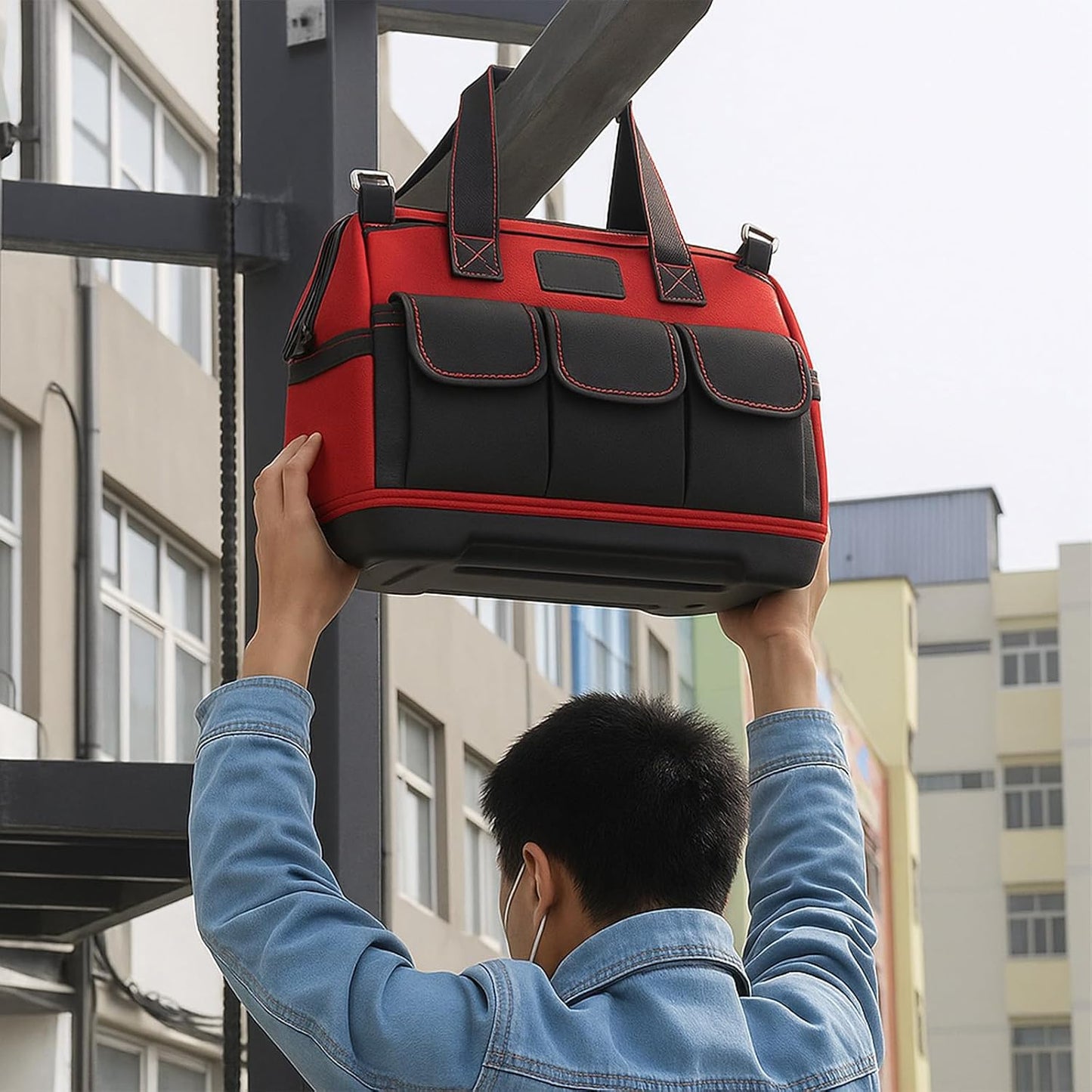  à Outils Professionnel Robuste De 13/14 Pouces, Capacité Pour Les Entrepreneurs, Organisateurs D ' Outils Et Sacs De Rangement Avec Fermeture éclair