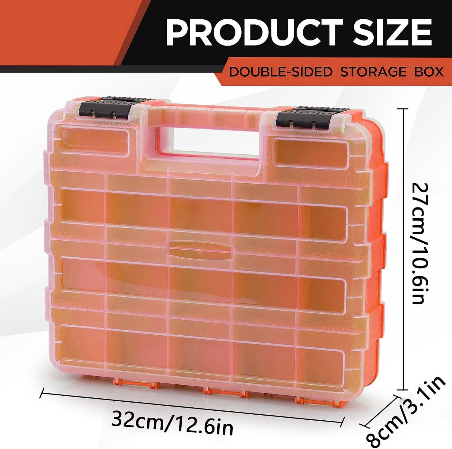  Boîte De Rangement D'Outils - Organisation Portative Double Face Avec 34 Compartiments - Coffret De Stockage Pour Mèches Boulons Écrous Avec Couvercle - Pour Vis Écrous Boulons Forets Électronique Per