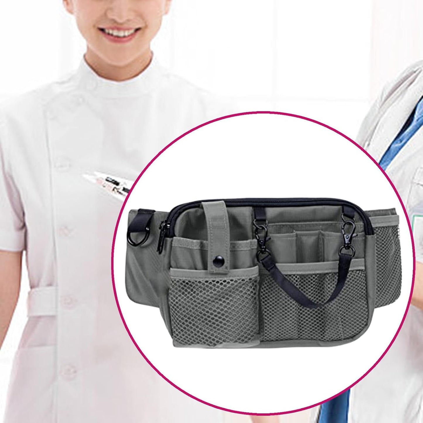  Sac Banane Utilitaire Pour Infirmière, Ceinture Organisatrice Pour Fournitures, Grise