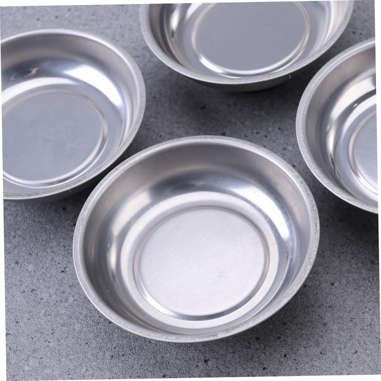  VALICLUD Lot De 4 Plateaux Magnétiques Ronds En Acier Inoxydable 7,6 Cm, Bol Porte-pièces Compact Antirouille, Utilisable Pour Vis Et Petits Outils En Atelier Ou Bricolage
