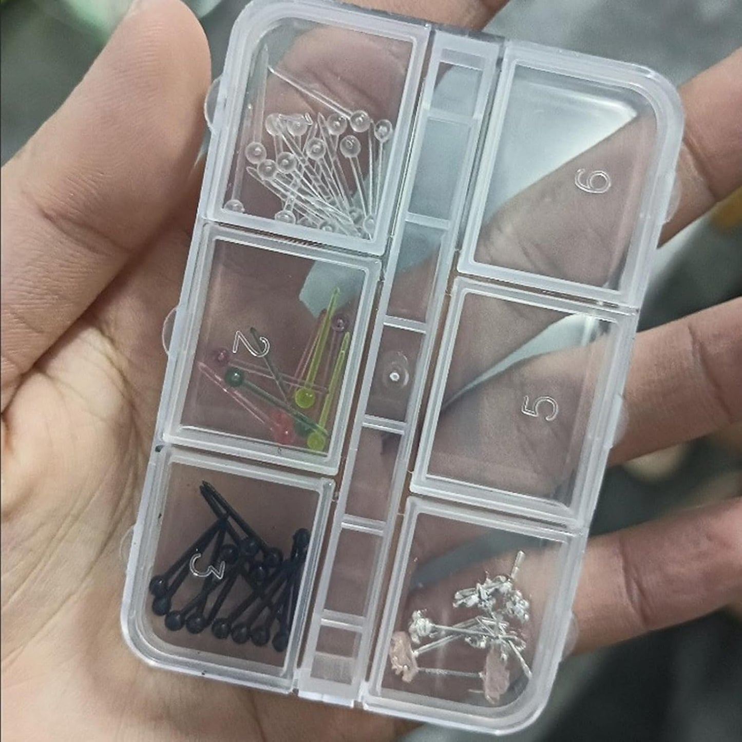  Boîte à Outils Légère Transparente Avec 6 Compartiments Individuels Pour Ongles, Outils, Bijoux, Travaux Manuels, Organisation, Boîte à Outils De Voyage Légère