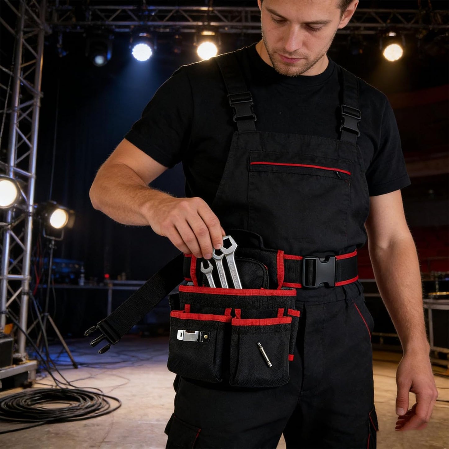 Capacité De Rangement D'outils Professionnel Ceinture Tissu Imperméable Protections Et 8 Poches Pour L'efficacité Du Travail Sac à Outils