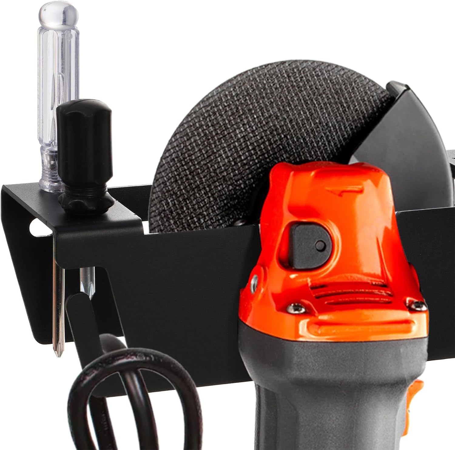  Support Pour Meuleuse - Porte-Outils Murale Pour Meuleuse D'Angle Et Autres Outils,Avec 2 Crochets Pour Câble Et Organisateur à 2 Emplacements Pour Électriques Tournevis Polisseuse