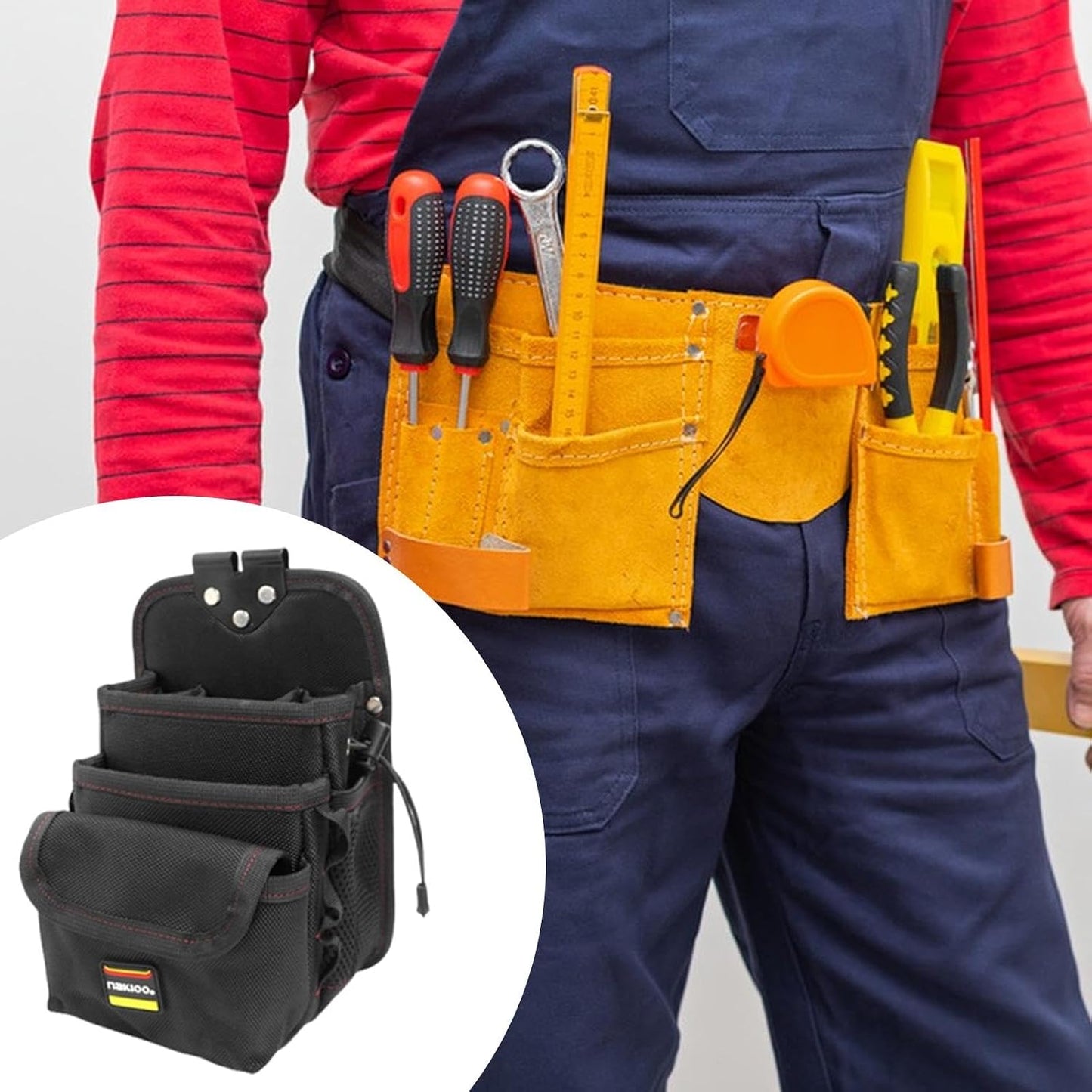  Pochette Porte-outils De Ceinture Pour Outils De Quincaillerie, Sac Banane Pour Les Outils De Travail, Idéal Pour Les Professionnels De La Répa, Style A Tool Pouch