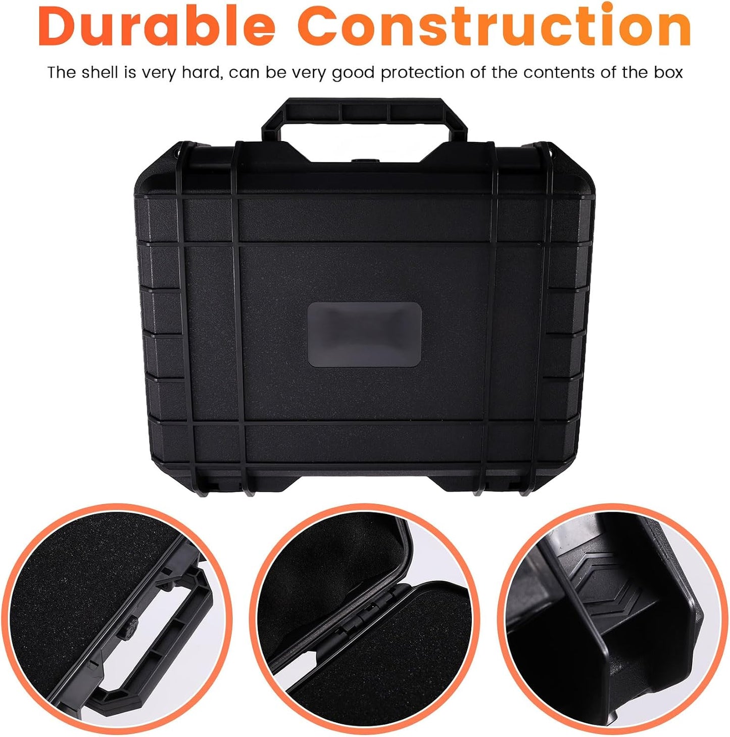  Boîte à Outils Portable En PP, Emballage De Montre Noire, Boîte De Rangement D'Énergie Mobile En ABS Pour Équipement De Sécurité.