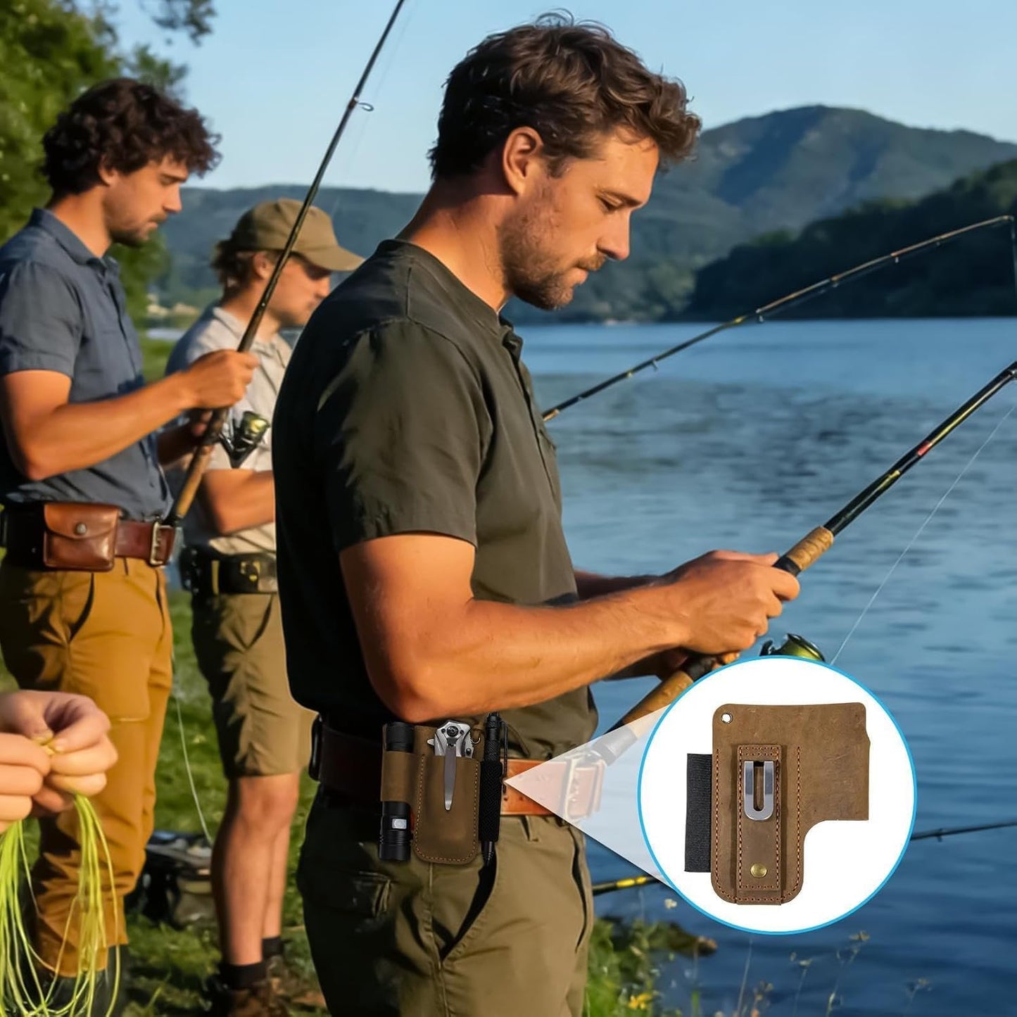  Sac à Outils En Cuir | Porte-outils Rétro En Cuir | Sac à Outils Pour Homme - Pour Cutter, Stylo D'écriture, Lampe De Poche, Bricolage, Construction, Plombier, Travail Du Bois, Travail Et Récolte