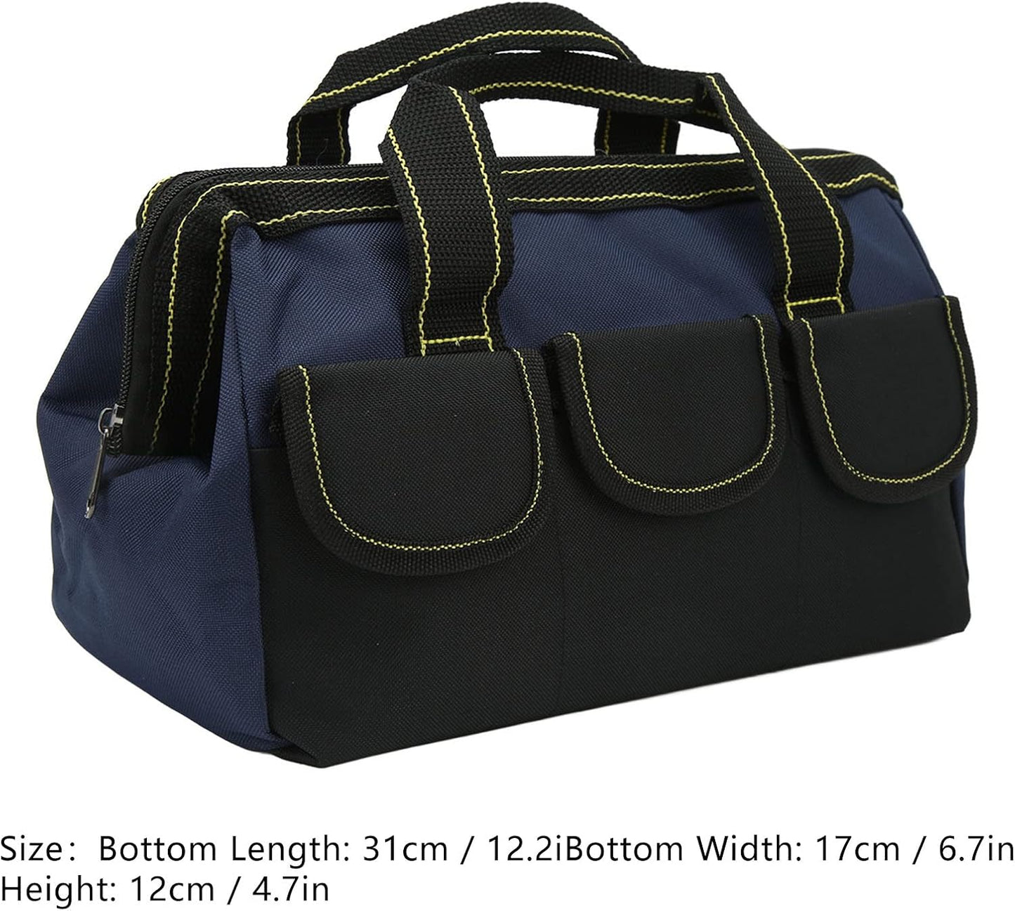  Sac De Rangement D'outils, Tissu Oxford Imperméable Avec Conception à Large Bouche, Organisateur Robuste Pour La Maison Et L'atelier (bleu Noir)