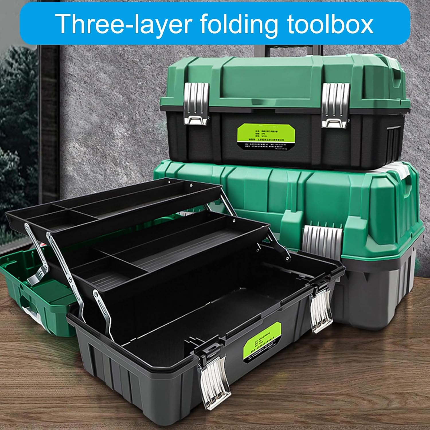  Boîtes à Outils à Plusieurs Compartiments Avec Poignée, 3 Couches Extensibles, étui De Rangement Pliable Pour Atelier, Accès Facile