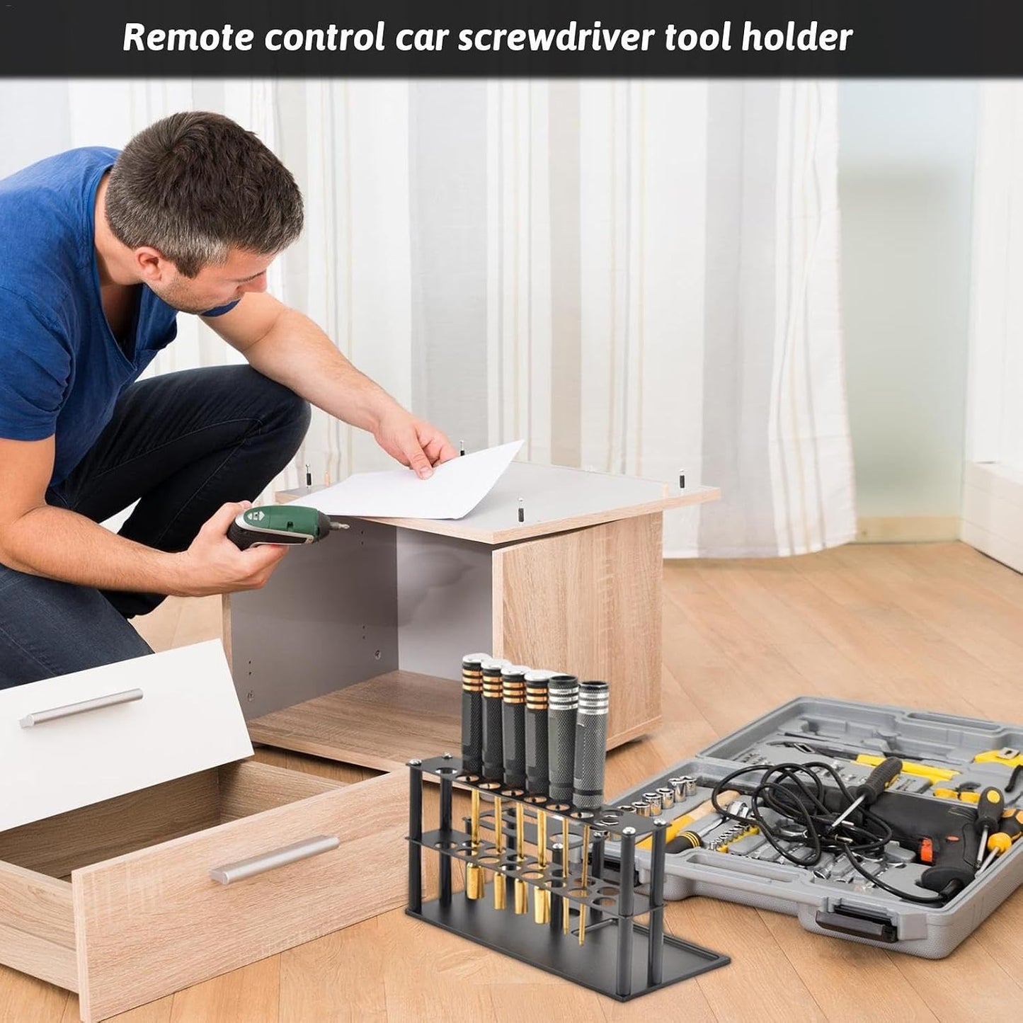 GENERIC Organiseur D'outils De Voiture Télécommandé, Rangement D'outils D'avion, Support De Jeu De Tournevis, Organisateur D'outils Multifonctionnels, Outils D'avion, Plateau à Vis, Support Coupe-fil Pour Vis
