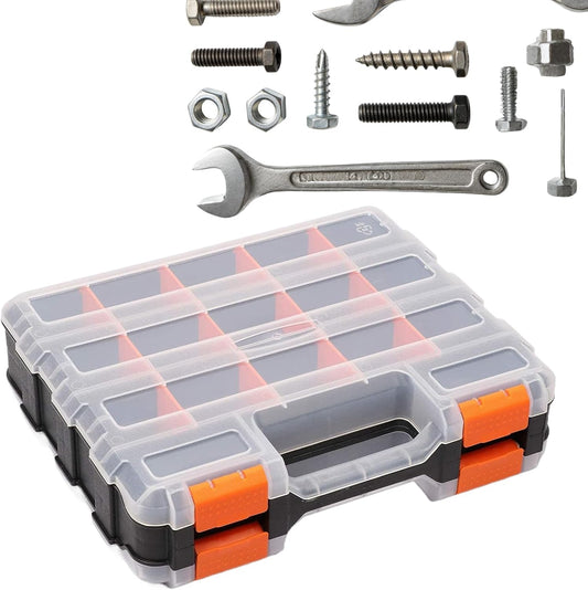 GENERIC Boîte à Outils | Boîte à Outils Double Face 34 Compartiments | Boîte De Rangement Pour Outils | Pour Quincaillerie, Petites Pièces, Appareils électroniques, Perles, Bijoux, Garage