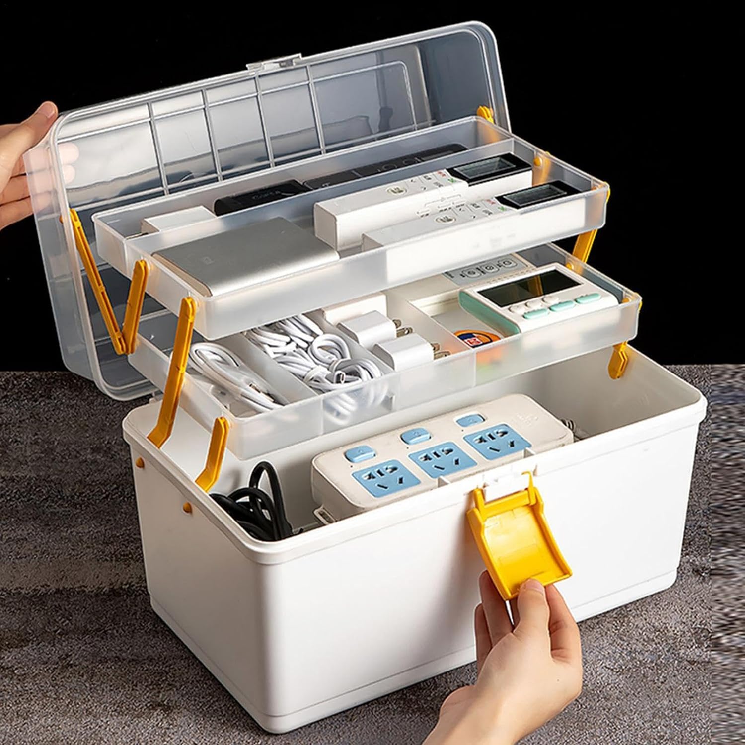  Boîte à Outils, Organisateur De Matériel, Boîte à Outils De Rangement, Boîte à Outils Multi-compartiments, Organisateur De Boîte De Pêche, Boîte De Rangement Multifonction