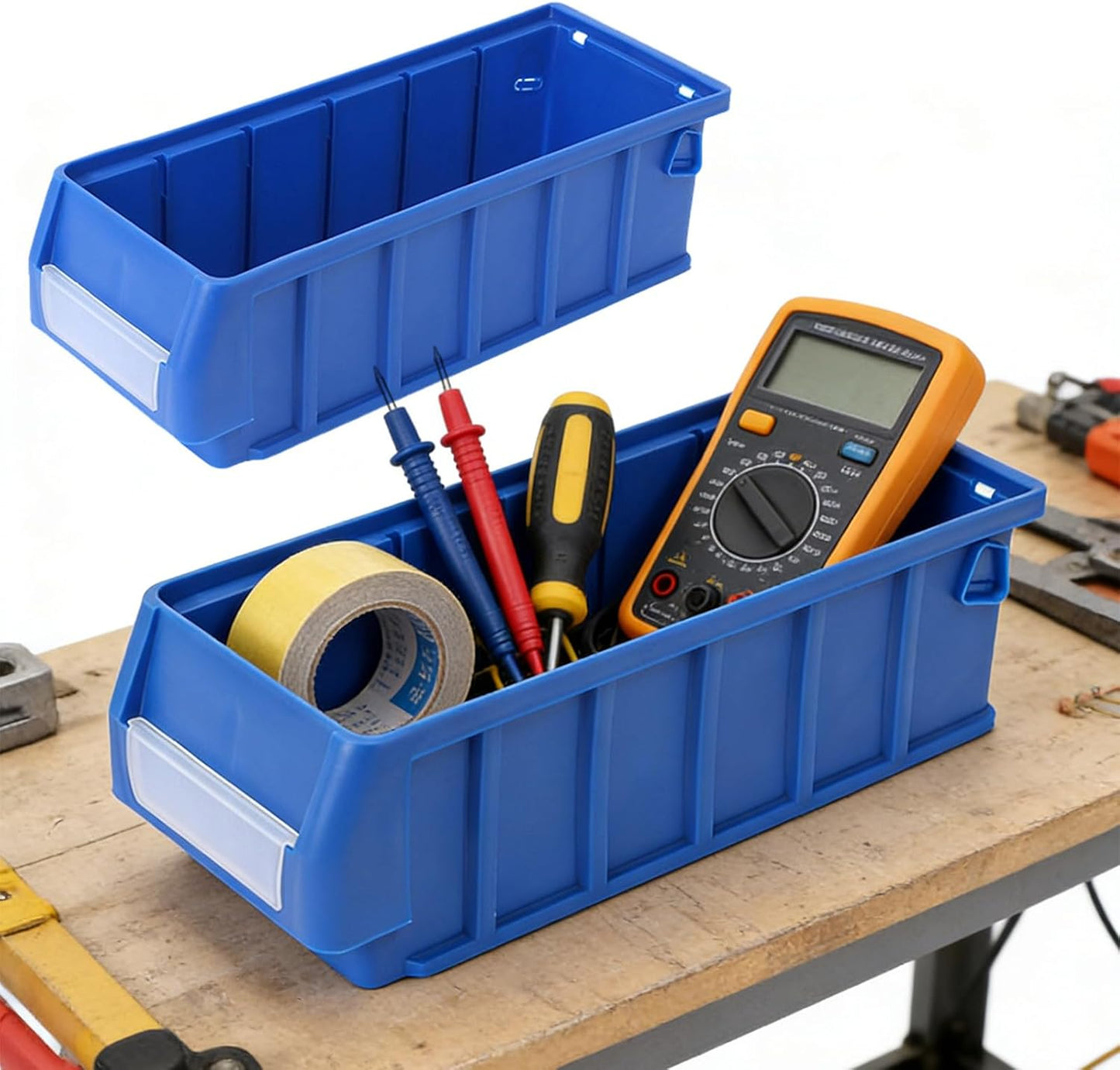  Boîte D'atelier Portable Avec Structure Renforcée Et Design Spacieux, Boîte De Rangement Pour Outils De Gestion Professionnelle Avec Compartiments