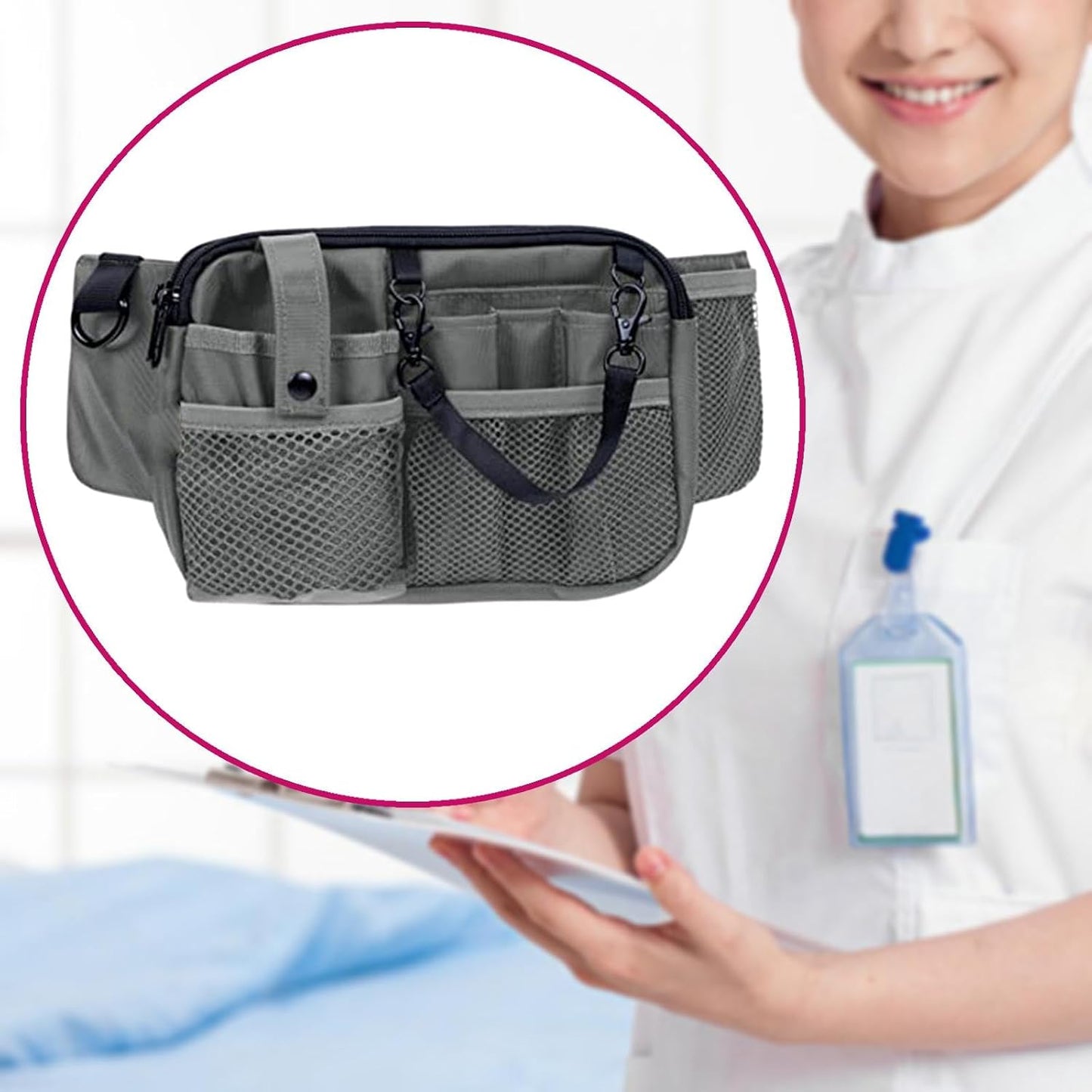  Sac Banane Utilitaire Pour Infirmière, Ceinture Organisatrice Pour Fournitures, Grise
