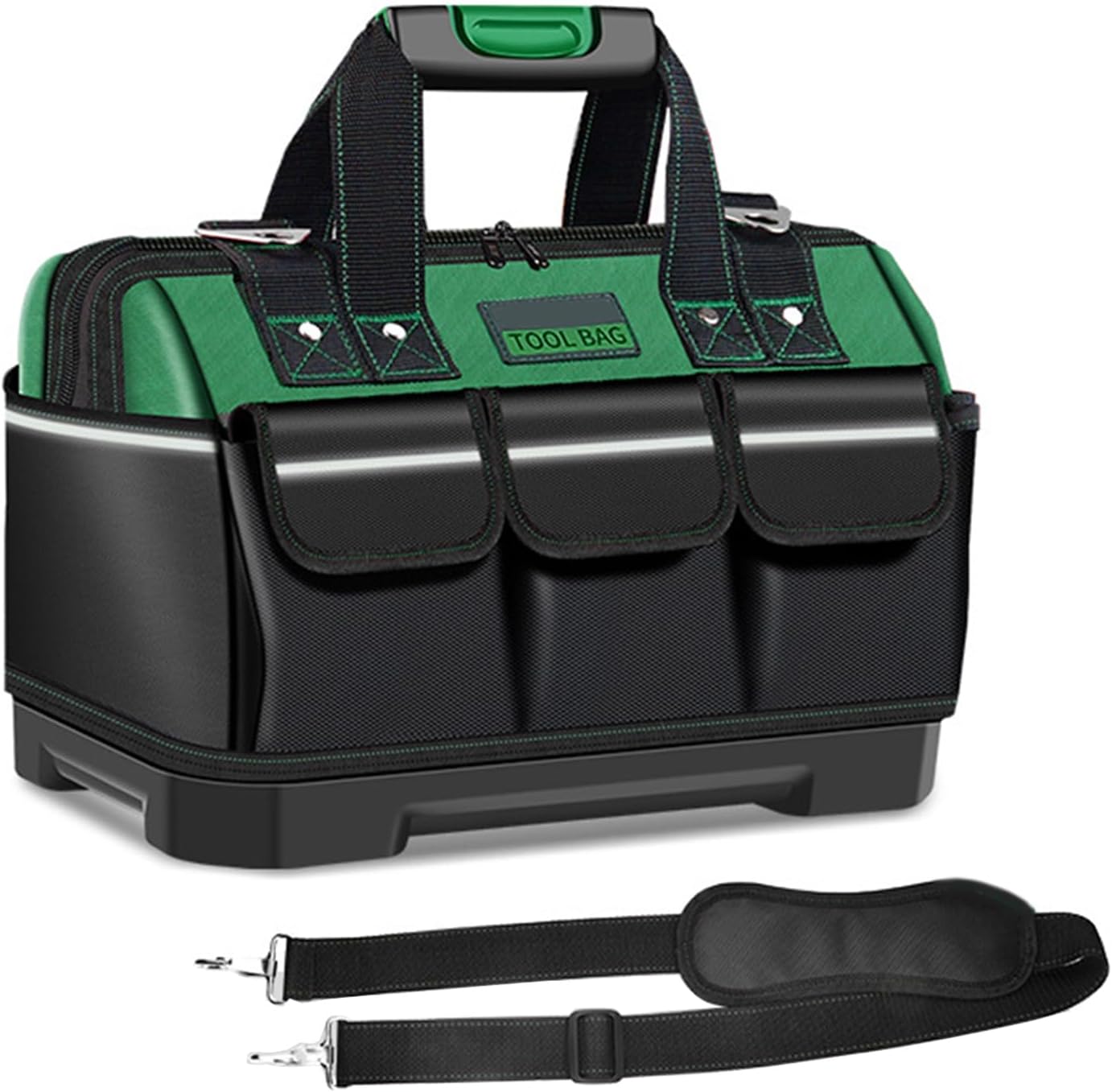  Sac à Outils Multifonction De 40,6 Cm Avec Base En ABS Robuste Et Plusieurs Poches De Transport Pour Un Rangement Facile