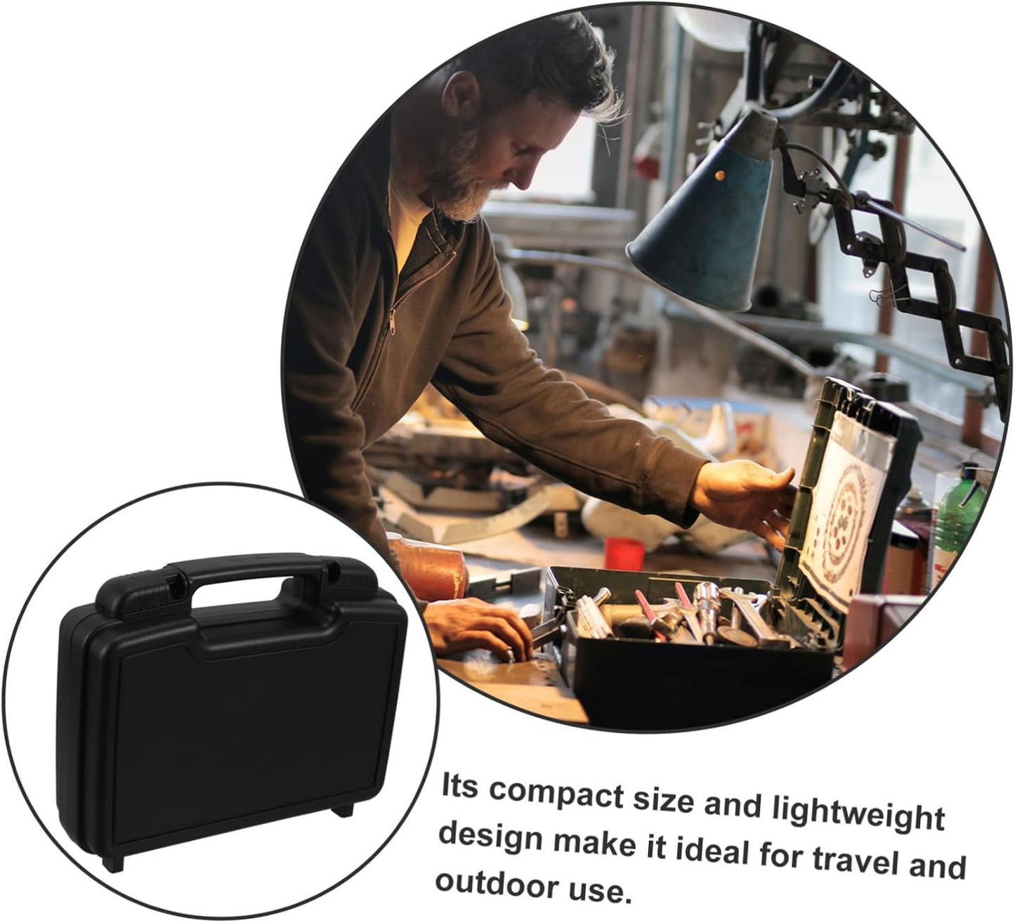  Housoutil Boîte à Outils Multifonctions Pour Rangement D’Outillage, Valise Cabine En Plastique PP, Légère Et Coins Renforcés, Portable