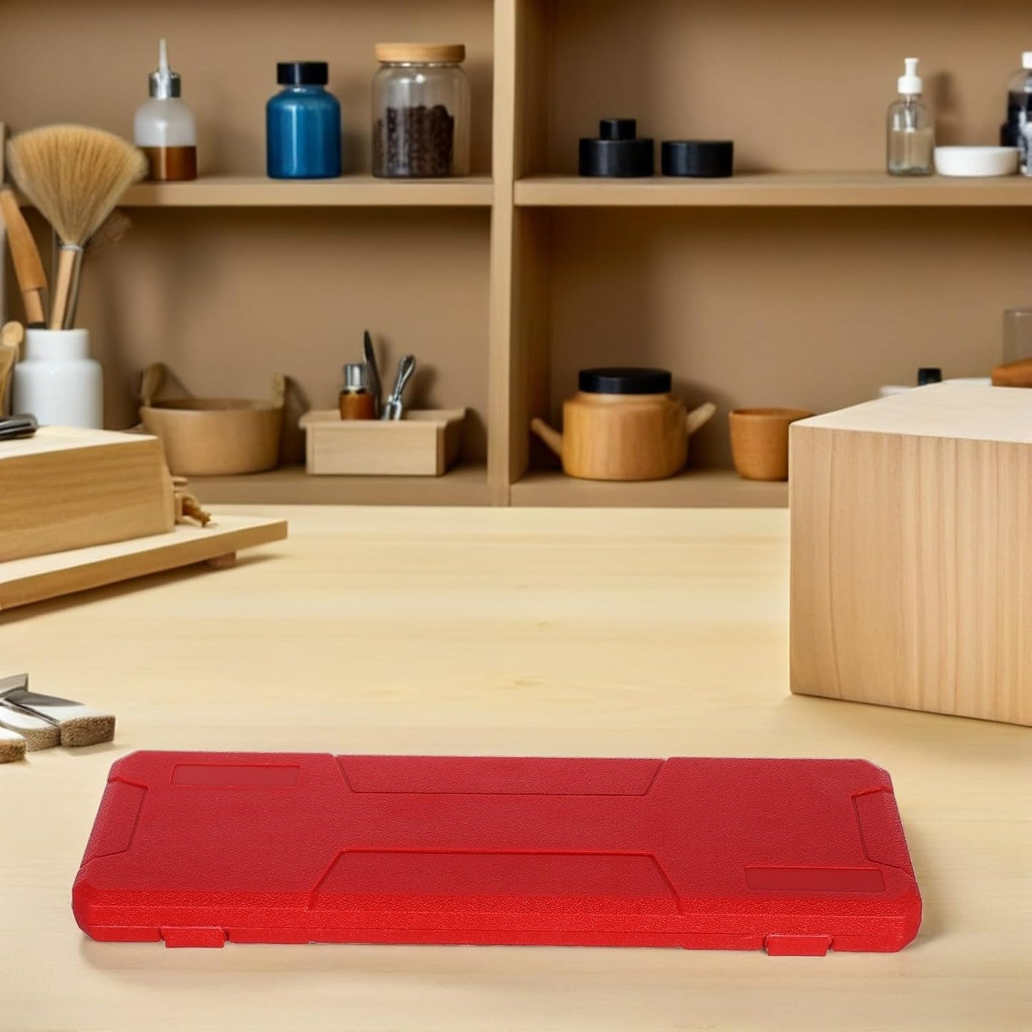  Healvian Boîte De Rangement Rouge Étui Léger En Plastique Design Extérieur Moulé Par Soufflage Protection Résistante Pour Pied à Coulisse Numérique Pour Atelier Et Voyage