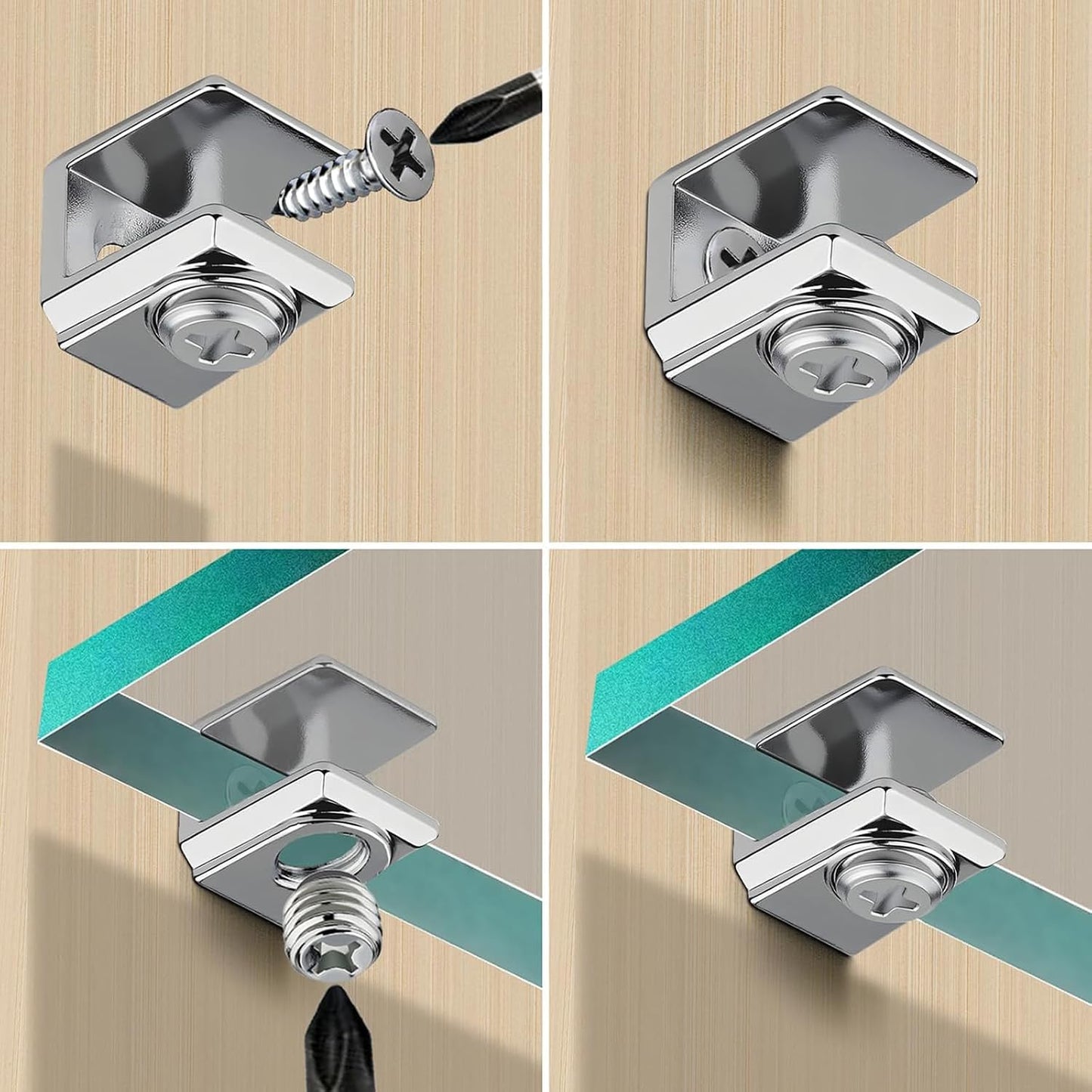  Clip En Verre Pour Panneau Acrylique De 3 à 8 Mm - Supports Renforcés En Acier Inoxydable - Pour Cloison De Montage