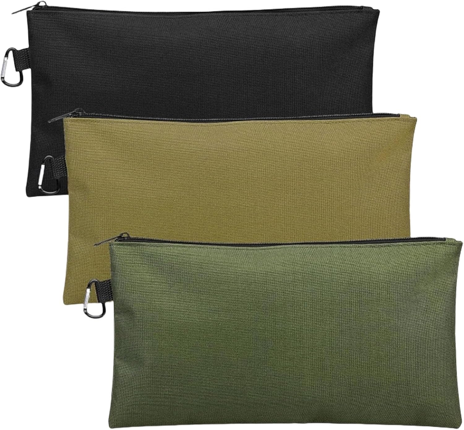  Lot De 3 Sacs à Outils, Poche Zippée, Petite Poche Avec Mousqueton, Organiseurs De Rangement Polyvalents, Rangement De Rechange