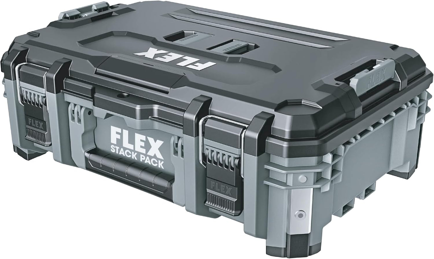  Flex - Boîte à Outils Empilable - Rangement Pour Outils Et Accessoires En Plastique Résistant Aux Chocs Avec Coins Renforcés En Aluminium, Loquet En Métal, Etc