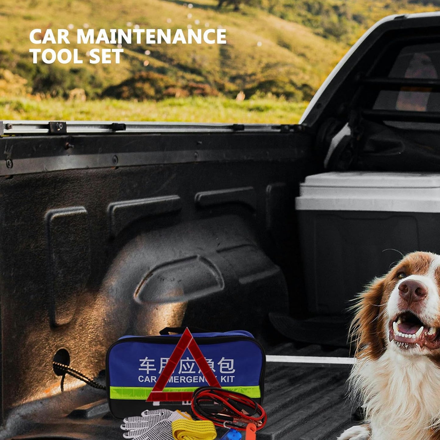  Jojofuny Trousse à Outils Pour Véhicule Multifonction Fiable En Abs Et Caoutchouc, Kit D'urgence Pour Inspections Automobiles Sur Route, 1 Set Pratique