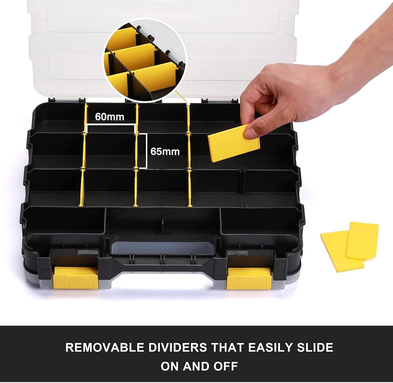 GENERIC Boîte à Outils Portable – Boîte De Rangement Portable Transparente | Boîte à Outils Pour Petites Pièces, Pièces électroniques, Perles, Bijoux, Garage