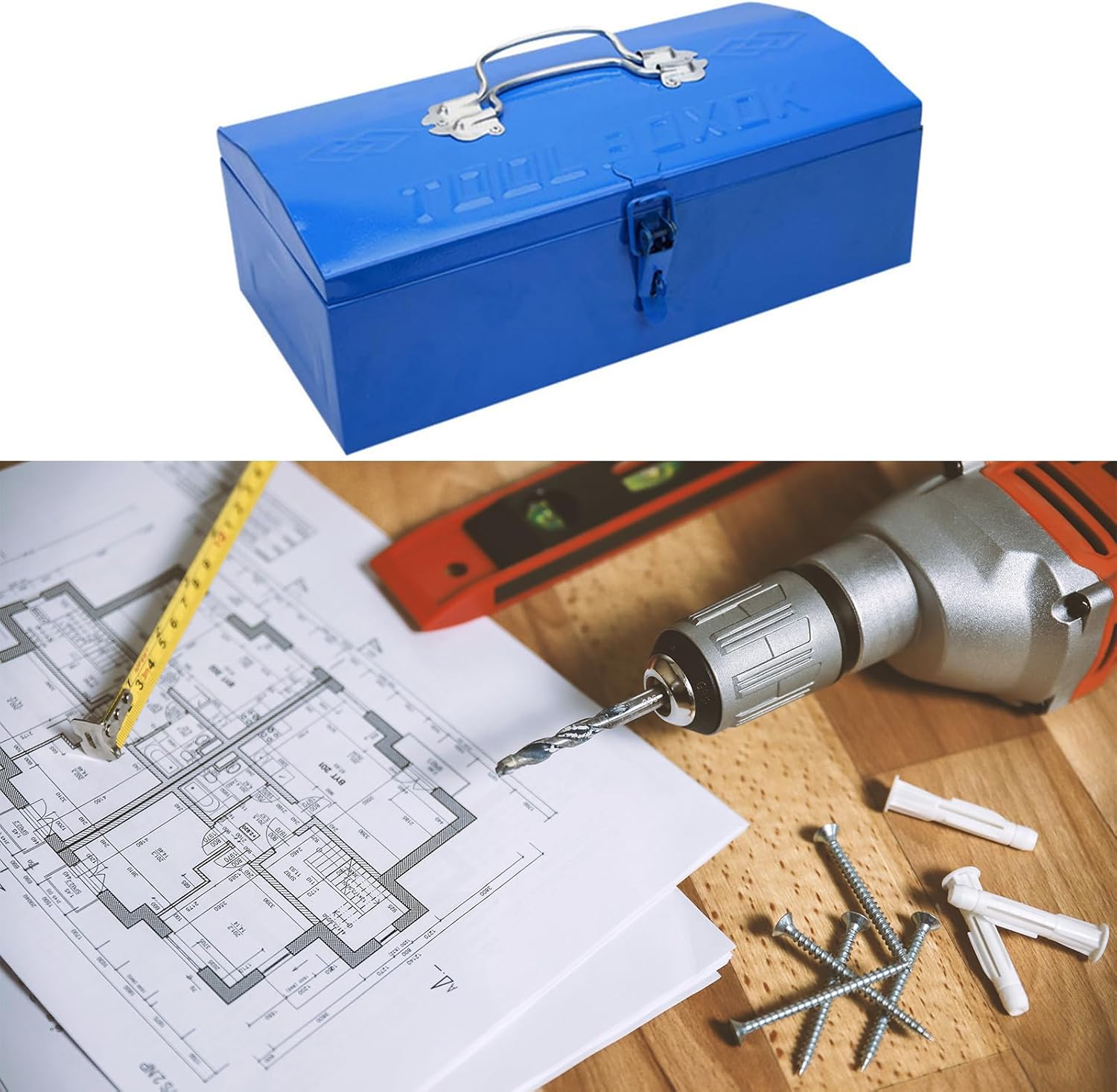  Boîte à Outils Bleue En Métal Pour étudiants Et Professionnels Pour Organiser Et Transporter Des Objets Essentiels
