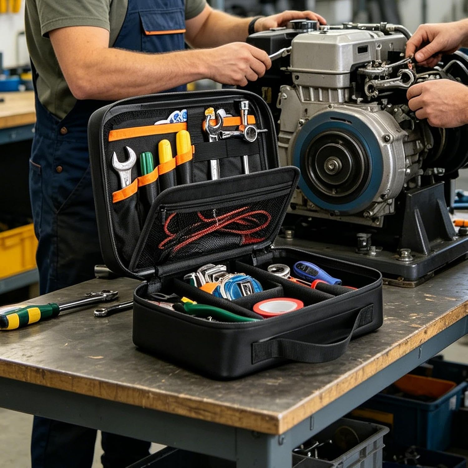 Genérico Sac Porte-outils – Boîte étanche Pour Plombier – Multifonction Renforcée – Pour Menuisiers, Mécaniques, Hydrauliques, Jardiniers, Soudeurs, Charpentiers, Atelier, Chantier, Garage