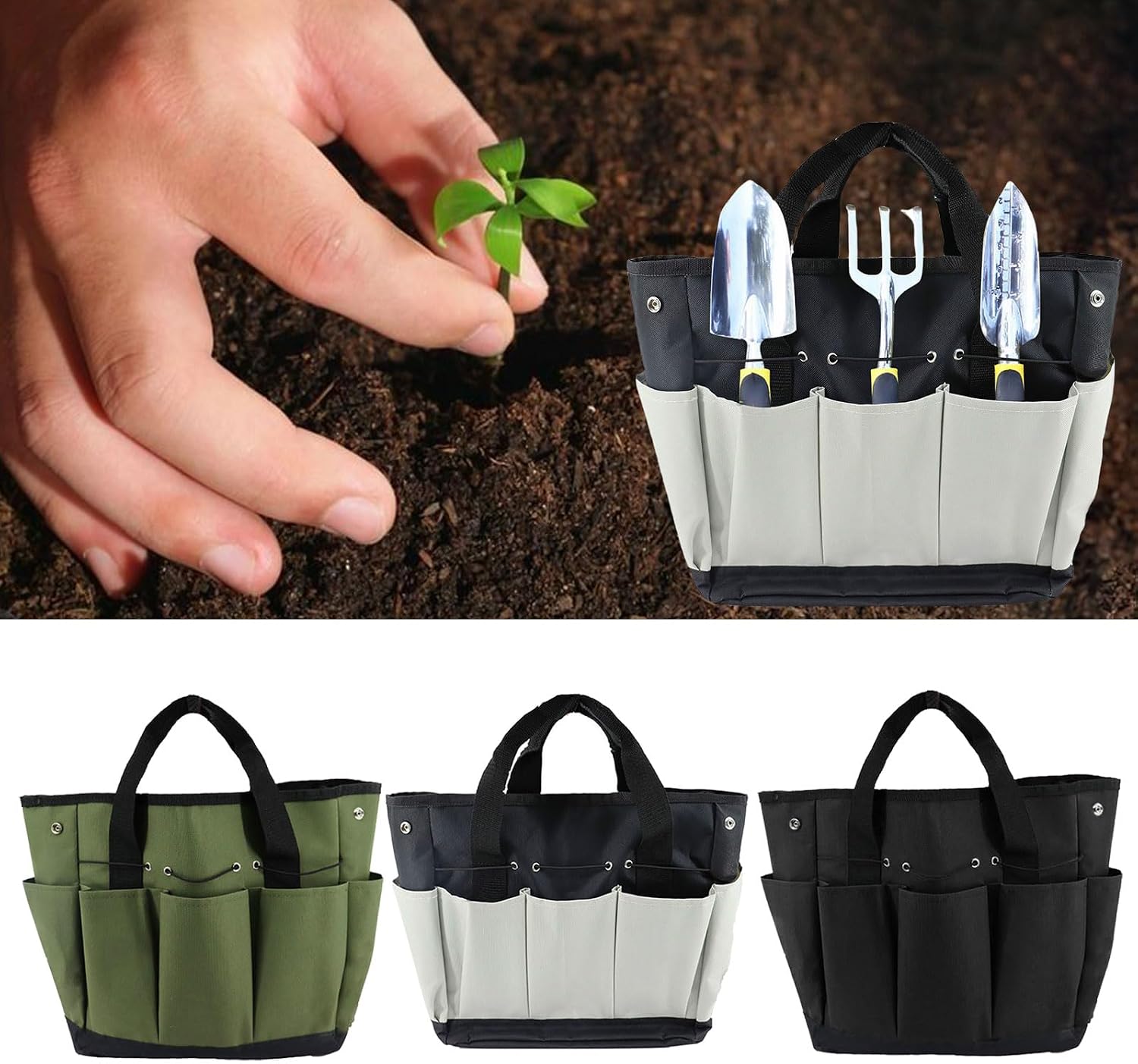  Sac De Rangement Pour Outils De Jardin En Tissu Oxford Avec Plusieurs Poches Pour Une Organisation Facile Des Outils De Jardinage Sac De Rangement De Jardin Grande Capacité