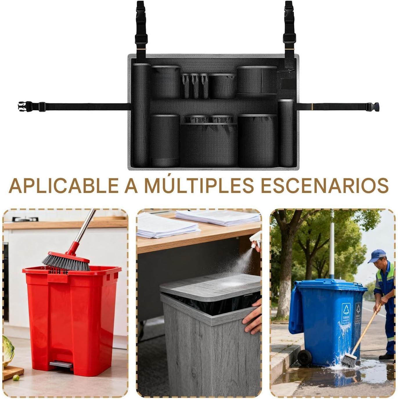  Sac à Outils De Nettoyage | Organisateur D'outils Avec Plusieurs Poches Résistant Pour Toilettes – Sac Pour Fournitures De Nettoyage, Pour Maison, Garage, école, Bureau Commercial