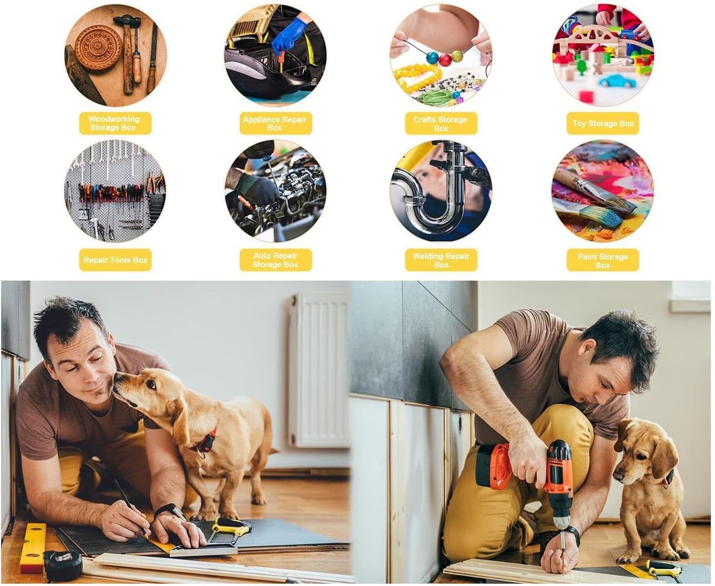 GENERIC Petite Boîte à Outils – Double Face 34 Compartiments Pour Vis, Clous, Boulons, Boulons, Forets, Douilles, Petites Pièces, Perles, Bijoux | Transparent Et Flexible Avec Sécurisé, Organiseur