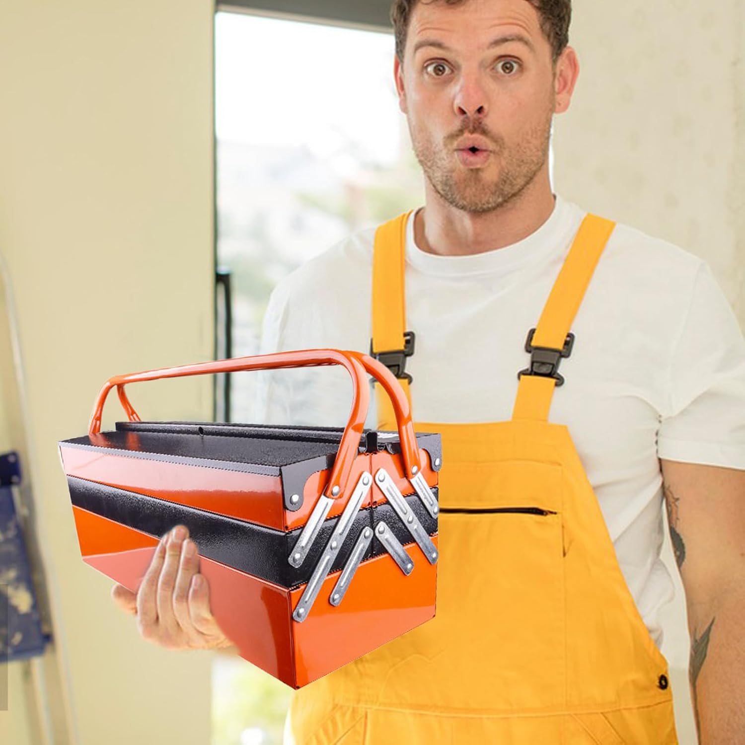 GENERIC Boîte à Outils Pliable Portable, Résistante à La Rouille, Durable, Design Multifonction Peu Encombrant, Taille Compacte, Idéale Pour Le Bureau, Le Garage, La Maison