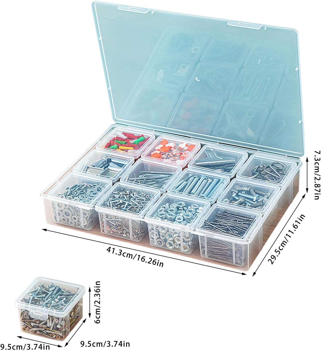  Boîte à Outils Avec Couvercle Transparent Pour Une Identification Facile Et Un Accès Rapide Aux Clés, Tournevis, Petits Outils Porte-outils