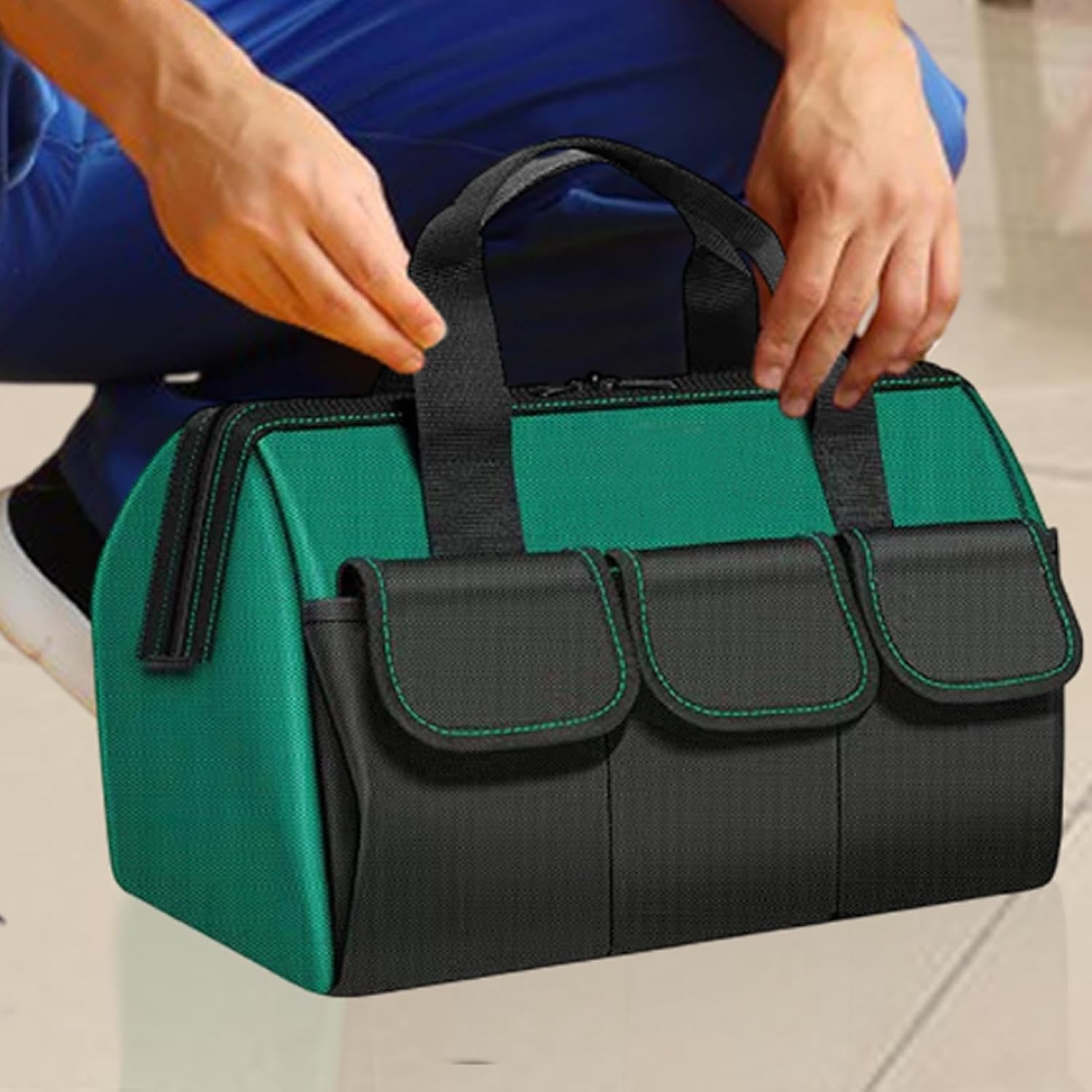  Sac à Outils, Organiseur De Boîte à Outils Portable, Sac De Rangement D'outils, Porte-outils à Large Ouverture, Organisateur D'outils Multi-poches, Rangement D'outils Doux, Sac à Outils Robuste,