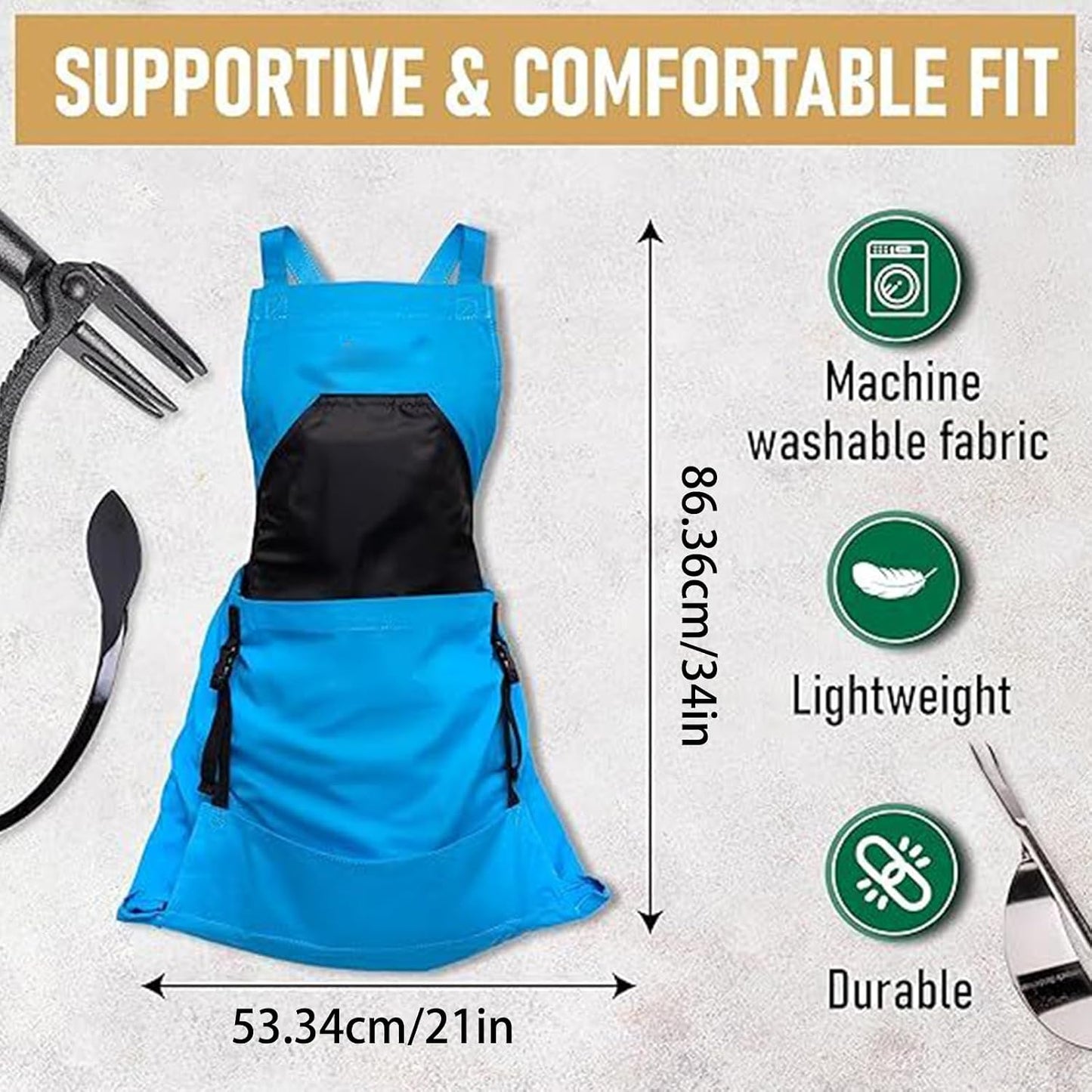  Generisch Tablier De Jardinage, Imperméable, Avec Poche De Cueillette Réglable, Porte-outils Pour Femmes, Hommes, Travail Automatique, Agriculteurs, Jardiniers, Serre, Fruits Et Légumes
