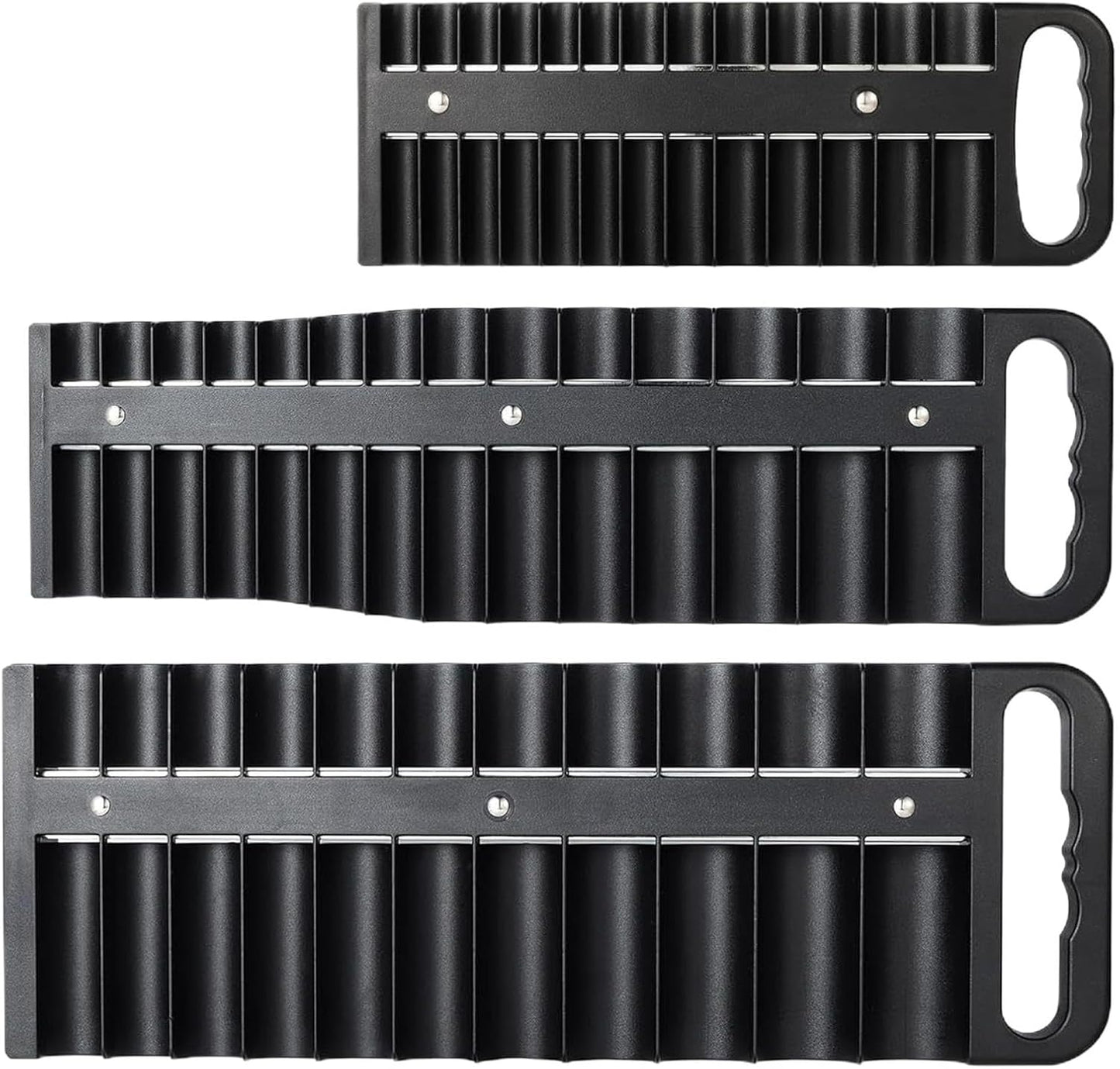 GENERIC Lot De 3 Organiseurs Magnétiques Pour Outils - Support De Douille Magnétique Et Plateau De Rangement - Rangement D'outils Pour Garage, Atelier, Mariages, Anniversaires Et Noël - 29 X 8 Cm