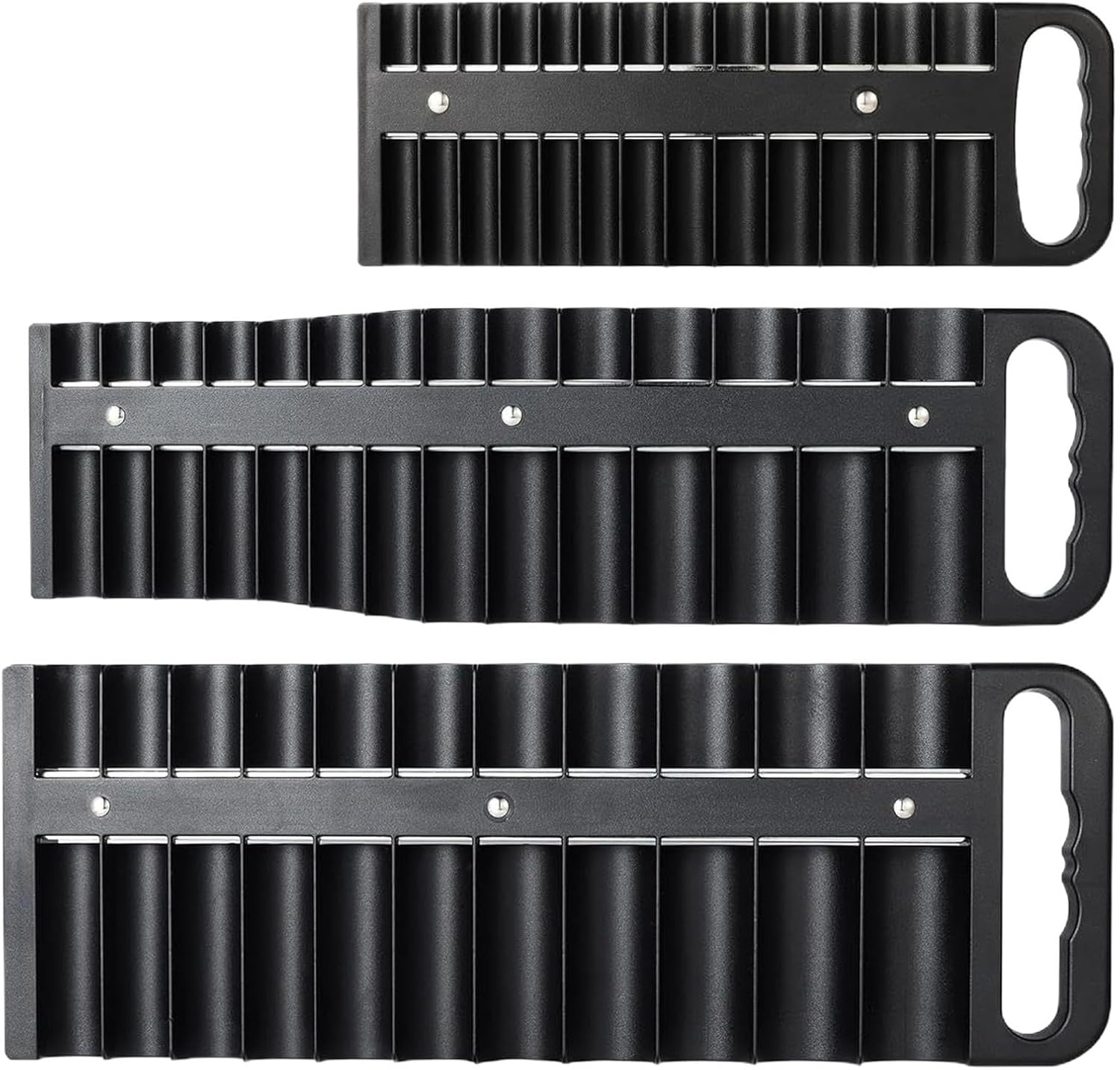 GENERIC Lot De 3 Organiseurs Magnétiques Pour Outils - Support De Douille Magnétique Et Plateau De Rangement - Rangement D'outils Pour Garage, Atelier, Mariages, Anniversaires Et Noël - 29 X 8 Cm