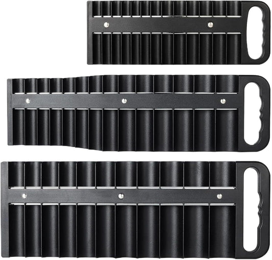 GENERIC Lot De 3 Organiseurs Magnétiques Pour Outils - Support De Douille Magnétique Et Plateau De Rangement - Rangement D'outils Pour Garage, Atelier, Mariages, Anniversaires Et Noël - 29 X 8 Cm