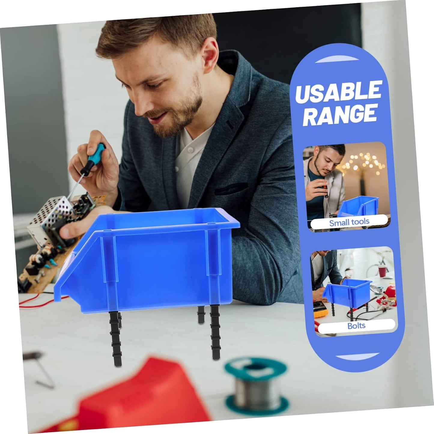  Housoutil Boîte De Rangement Pour Garage Bac Mural Pour Outils Et Boîte à Outils Plastique Pour Abri De Jardin